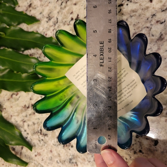 Pretty Studio Nova Solaris Blue Green Glass Bowl with Original Sticker and Box - Picture 5 of 10